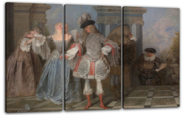 Leinwandbild Antoine Watteau - Die französischen Komiker