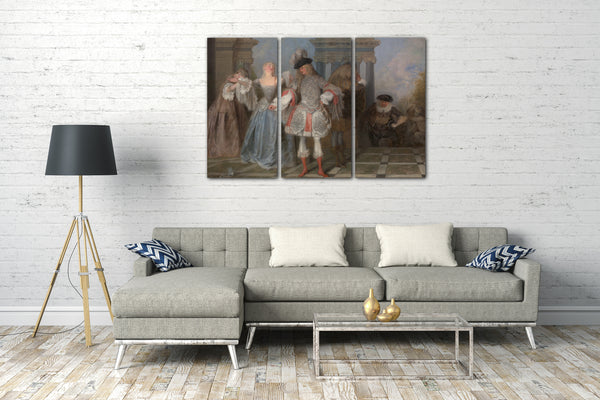 Leinwandbild Antoine Watteau - Die französischen Komiker