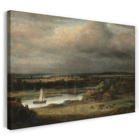 Leinwandbild Philips Koninck - Weite Flusslandschaft