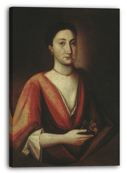 Leinwandbild Ehemals Pieter Vanderlyn zugeschrieben - Porträt einer Dame (möglicherweise Hannah Stillman)