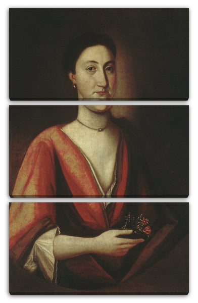 Leinwandbild Ehemals Pieter Vanderlyn zugeschrieben - Porträt einer Dame (möglicherweise Hannah Stillman)