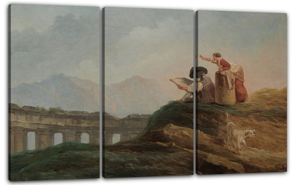 Leinwandbild Hubert Robert - Eine Kolonnade in Ruinen