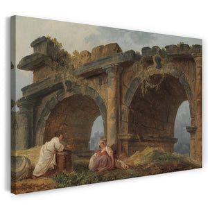 Leinwandbild Hubert Robert - Bögen in Ruinen