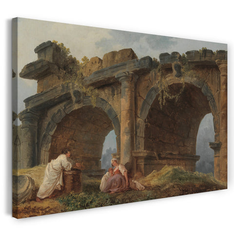 Leinwandbild Hubert Robert - Bögen in Ruinen