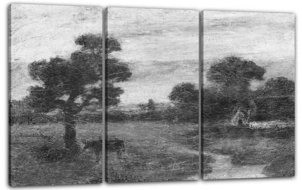 Leinwandbild Früher Albert Pinkham Ryder zugeschrieben - Weide am Abend