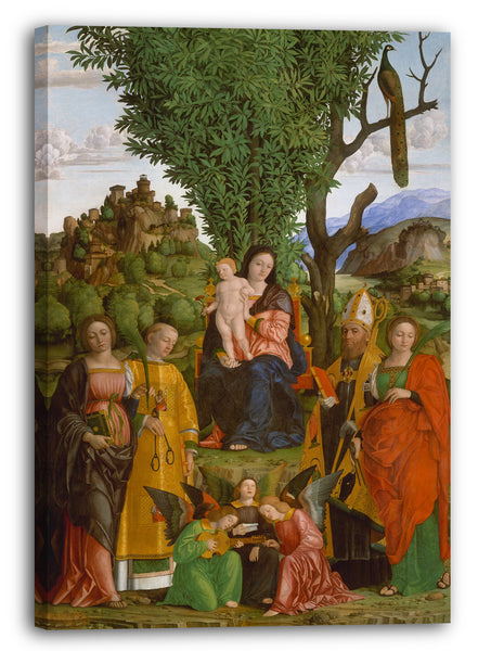 Leinwandbild Girolamo Dai Libri - Madonna und Kind mit Heiligen