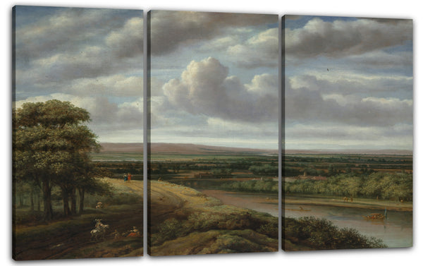 Leinwandbild Philips Koninck - Eine ausgedehnte bewaldete Landschaft