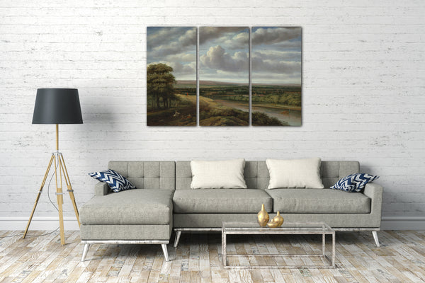 Leinwandbild Philips Koninck - Eine ausgedehnte bewaldete Landschaft