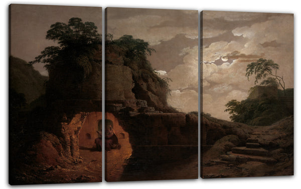 Leinwandbild Joseph Wright - Virgils Grab im Mondlicht, mit Silius Italicus bei der Deklamation