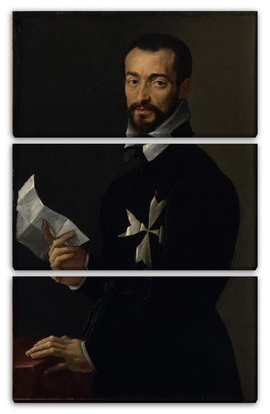 Leinwandbild Mirabello Cavalori zugeschrieben - Porträt eines Ritters von Malta, wahrscheinlich Fra Jacopo Salviati