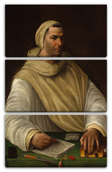 Leinwandbild Baldassare Tommaso Peruzzi zugeschrieben - Porträt eines Olivetan-Mönchs