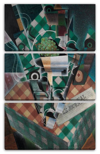 Leinwandbild Juan Gris - Stillleben mit karierter Tischdecke