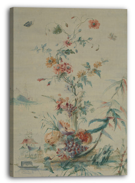 Leinwandbild Französischer Maler, spätes 18. Jahrhundert - Blumen und Chinoiserie