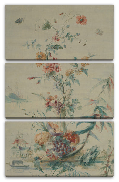 Leinwandbild Französischer Maler, spätes 18. Jahrhundert - Blumen und Chinoiserie