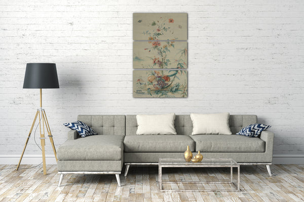 Leinwandbild Französischer Maler, spätes 18. Jahrhundert - Blumen und Chinoiserie