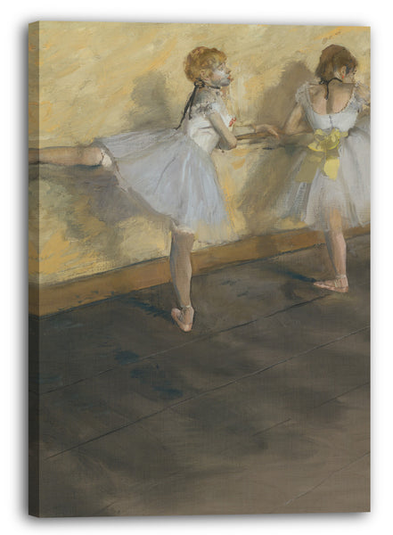 Leinwandbild Edgar Degas - Tänzerinnen, die an der Ballett-Stange üben