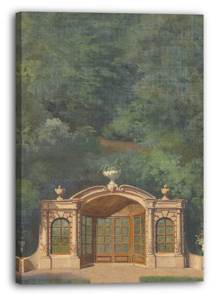 Leinwandbild Jules-Edmond-Charles Lachaise - Ein Gartenpavillon in einer bewaldeten Landschaft
