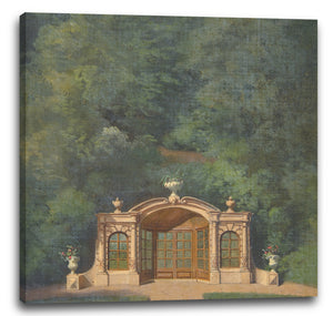 Leinwandbild Jules-Edmond-Charles Lachaise - Ein Gartenpavillon in einer bewaldeten Landschaft