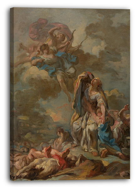 Leinwandbild Pierre Charles Jombert - Die Bestrafung der hochmütigen Niobe durch Diana und Apollo