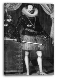 Leinwandbild Anfang des 17. Jahrhunderts - Portrait eines Mannes in Rüstung