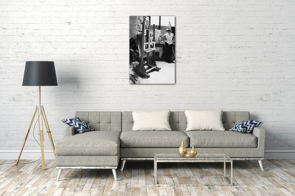 Leinwandbild Hugo von Habermann - Im Atelier