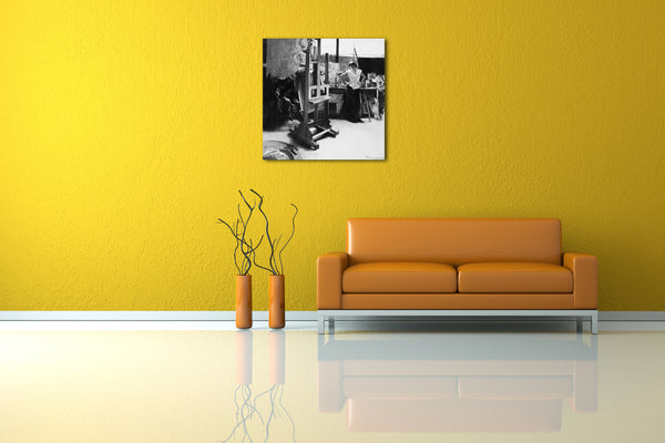 Leinwandbild Hugo von Habermann - Im Atelier
