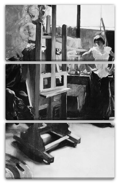 Leinwandbild Hugo von Habermann - Im Atelier