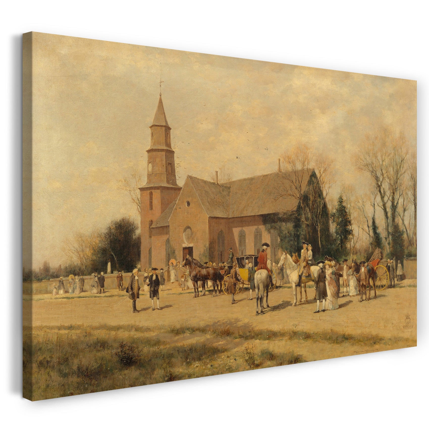 Leinwandbild Alfred Wordsworth Thompson - Old Bruton Church, Williamsburg, Virginia, in der Zeit von Lord Dunmore