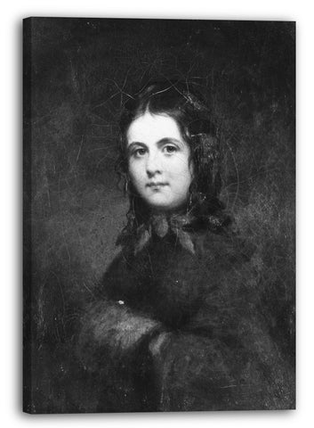 Leinwandbild ca. 1850 - Frau mit einem Muff