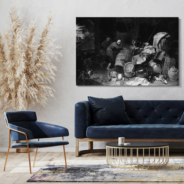 Leinwandbild David Ryckaert III - Rustikales Interieur