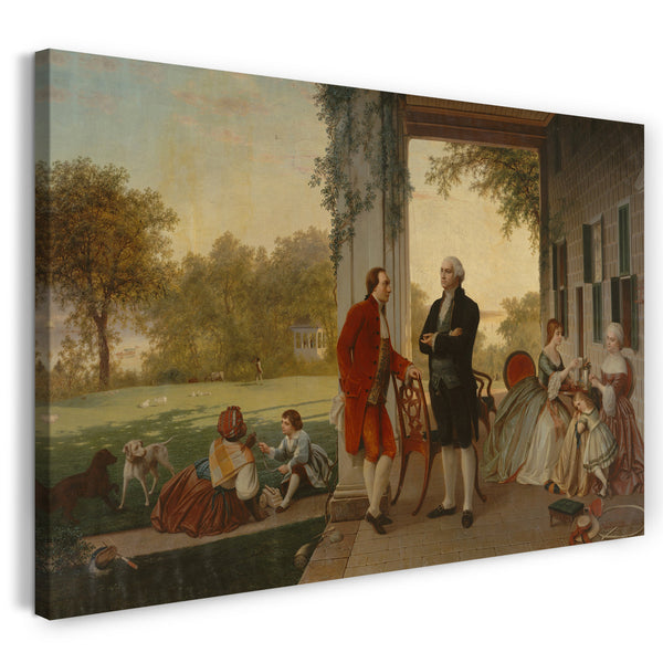Leinwandbild Thomas Pritchard Rossiter - Washington und Lafayette in Mount Vernon, 1784 (Die Heimat von Washington nach dem Krieg)