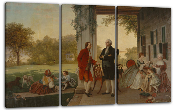 Leinwandbild Thomas Pritchard Rossiter - Washington und Lafayette in Mount Vernon, 1784 (Die Heimat von Washington nach dem Krieg)