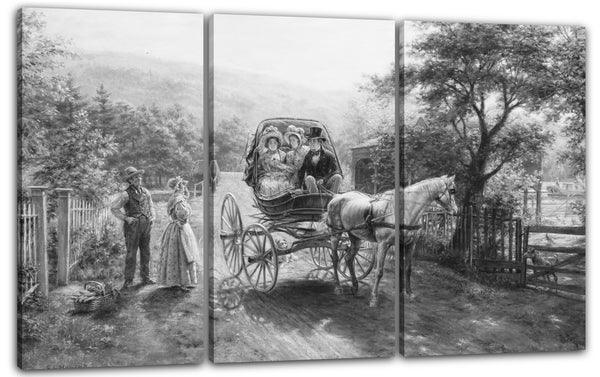 Leinwandbild Edward Lamson Henry - Eine Kutschenfahrt