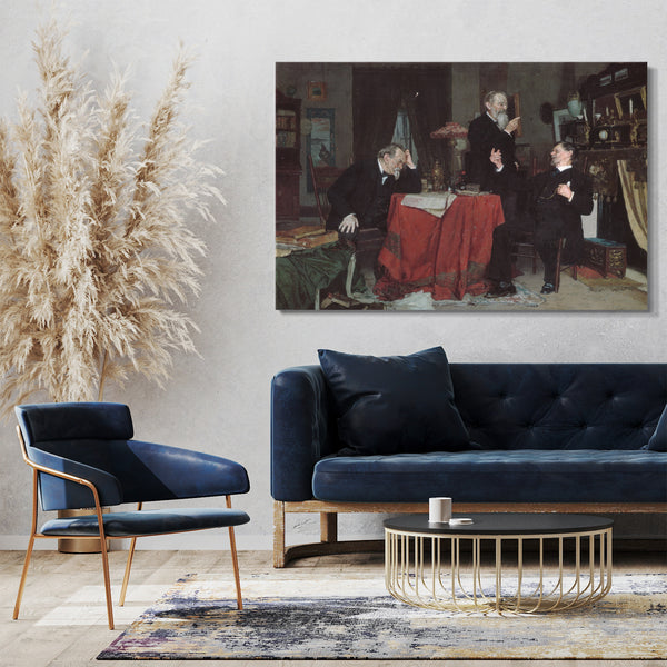 Leinwandbild Louis Moeller - Eine Diskussion