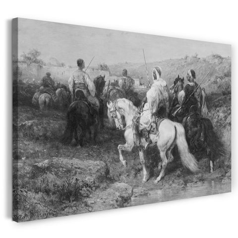 Leinwandbild Adolf Schreyer - Araber beim Marsch