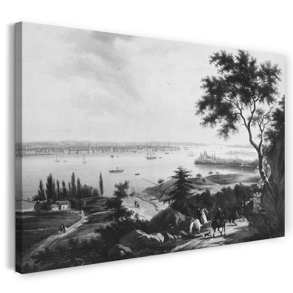 Leinwandbild ca. 1850 - Ansicht von New York, von New-Jersey betrachtet