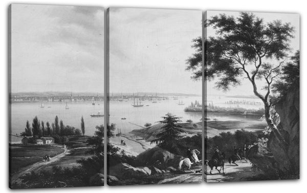 Leinwandbild ca. 1850 - Ansicht von New York, von New-Jersey betrachtet