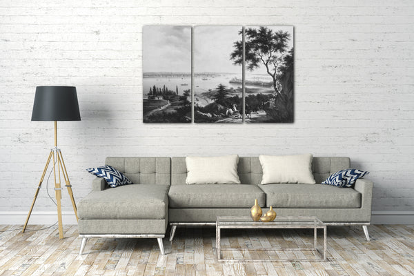 Leinwandbild ca. 1850 - Ansicht von New York, von New-Jersey betrachtet