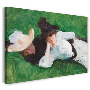 Leinwandbild John Singer Sargent - Zwei Mädchen auf dem Rasen