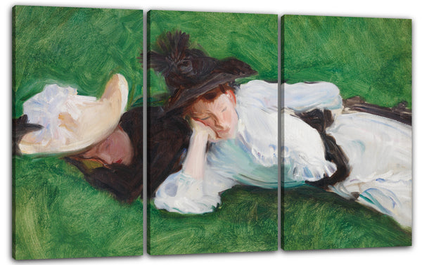 Leinwandbild John Singer Sargent - Zwei Mädchen auf dem Rasen