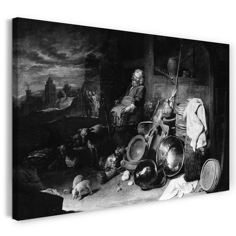 Leinwandbild David Ryckaert III - Der Hof des Gasthauses in Emmaus