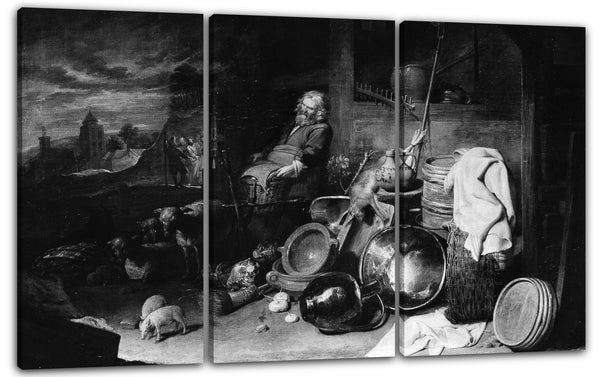 Leinwandbild David Ryckaert III - Der Hof des Gasthauses in Emmaus