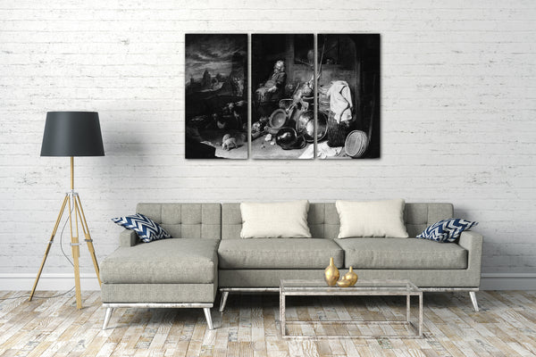 Leinwandbild David Ryckaert III - Der Hof des Gasthauses in Emmaus