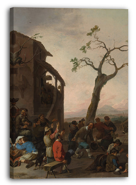Leinwandbild Johannes Lingelbach - Bauern tanzen