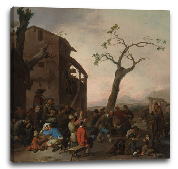 Leinwandbild Johannes Lingelbach - Bauern tanzen