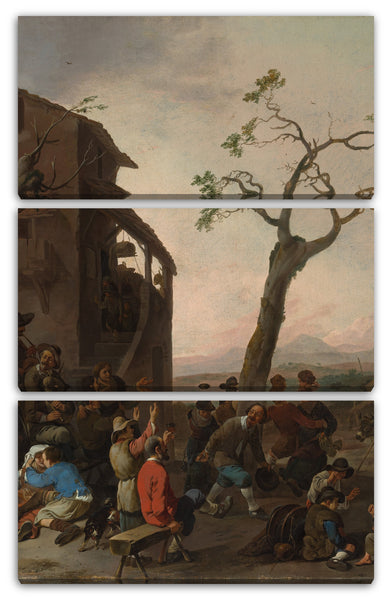 Leinwandbild Johannes Lingelbach - Bauern tanzen