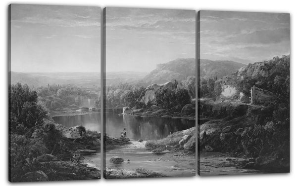 Leinwandbild William Louis Sonntag - Landschaft mit Wasserfall und Figuren