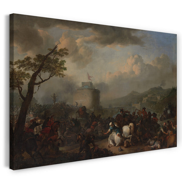 Leinwandbild Johannes Lingelbach - Kampfszene