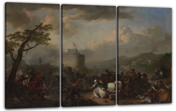 Leinwandbild Johannes Lingelbach - Kampfszene