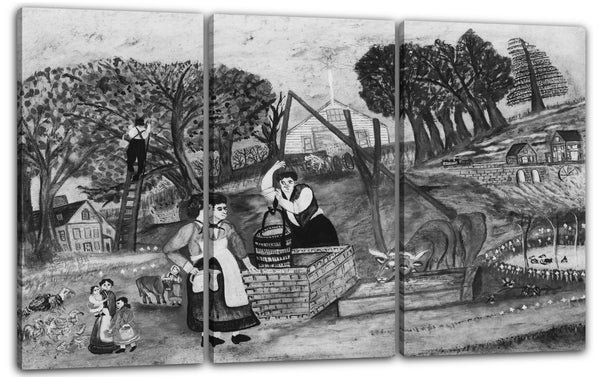 Leinwandbild ca. 1890 - Der alte Eicheneimer, der im Brunnen hing